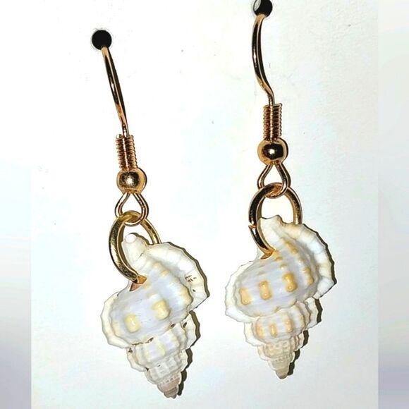 Beautiful seashell dangle earrings for girls and women - Picture 2 of 5